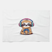 Chibi Kawaii Sloth Gamer � Cute Funny Animal with Geschirrtuch (Horizontal)