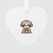 Chibi Kawaii Sloth Gamer � Cute Funny Animal with Ornament (Vorderseite)