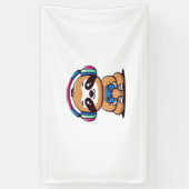 Chibi Kawaii Sloth Gamer - Niedliches Sonnentier m Banner (Vertikal)
