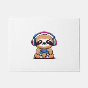 Chibi Kawaii Sloth Gamer - Niedliches Sonnentier m Fußmatte