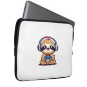 Chibi Kawaii Sloth Gamer - Niedliches Sonnentier m Laptopschutzhülle (Vorne Rechts)