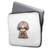 Chibi Kawaii Sloth Gamer - Niedliches Sonnentier m Laptopschutzhülle (Vorderseite Links)
