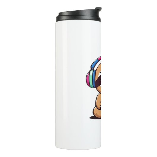 Chibi Kawaii Sloth Gamer - Niedliches Sonnentier m Thermosbecher (Nach links gedreht)