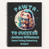 Chibi Kawaii Sloth Name School Grade Learning Aids Notizblock (Vorderseite)