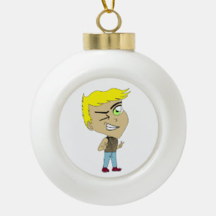 Chibi Keramik Kugel-Ornament