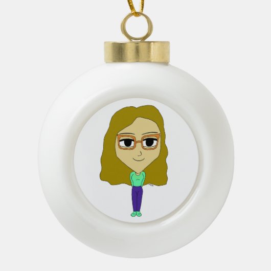 Chibi Keramik Kugel-Ornament (Vorderseite)