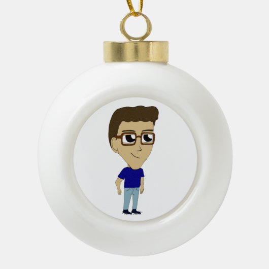 Chibi Keramik Kugel-Ornament (Vorderseite)