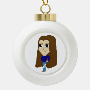 Chibi Keramik Kugel-Ornament