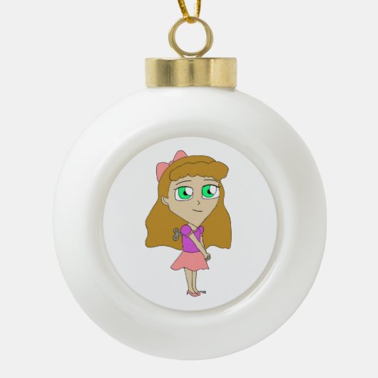 Chibi Keramik Kugel-Ornament (Vorderseite)