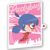 Chibi Ladybug in Paris Aufkleber (Vorderseite)