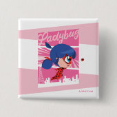 Chibi Ladybug in Paris Button (Vorderseite)