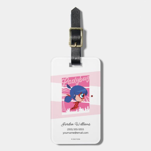 Chibi Ladybug in Paris Gepäckanhänger (Vorderseite vertikal)