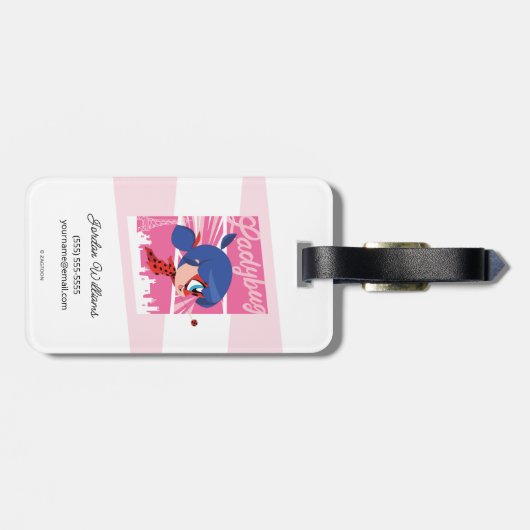 Chibi Ladybug in Paris Gepäckanhänger (Rückseite horizontal)