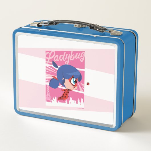 Chibi Ladybug in Paris Metall Brotdose (Rückseite)