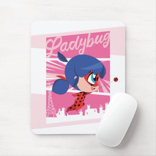 Chibi Ladybug in Paris Mousepad (Mit Mouse)