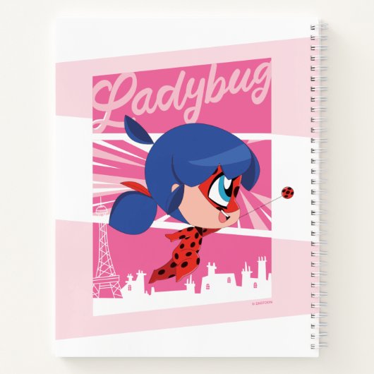 Chibi Ladybug in Paris Notizblock (Rückseite)