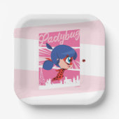 Chibi Ladybug in Paris Pappteller (Vorderseite)