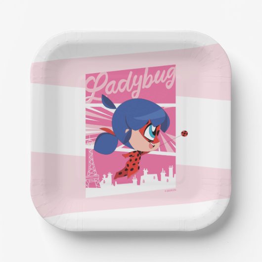 Chibi Ladybug in Paris Pappteller (Vorderseite)