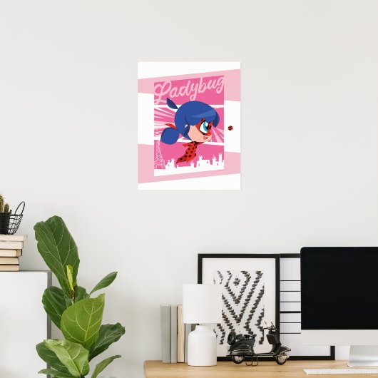 Chibi Ladybug in Paris Poster (Heimbüro)