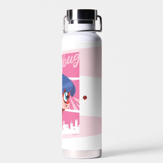 Chibi Ladybug in Paris Trinkflasche (Rückseite)