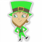 Chibi leprechaun aufkleber (Vorderseite)