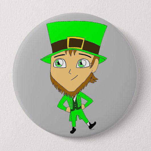 Chibi leprechaun button (Vorderseite)