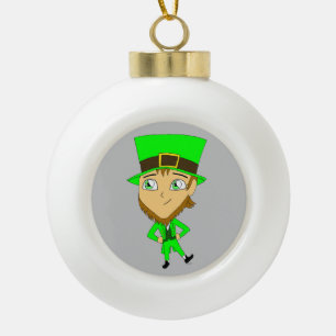 Chibi leprechaun keramik Kugel-Ornament