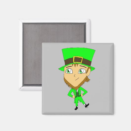 Chibi leprechaun magnet (Vorderseite/Rückseite)