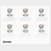 Chibi Liebe Cat Children's Buchzeichen mit Botscha Quadratischer Aufkleber (Blatt)