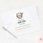 Chibi Liebe Cat Children's Buchzeichen mit Botscha Quadratischer Aufkleber (Umschlag)