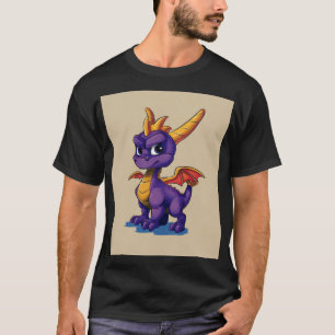 Chibi lila Drachen Abenteurer Süßes Fantasy-Mask T-Shirt