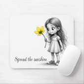 Chibi Little Girl mit Blume Mousepad (Mit Mouse)