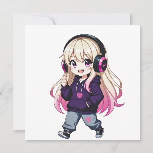 Chibi Lustig Einladung (Vorderseite)
