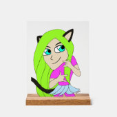 Chibi-Mädchen Acrylschild (Vorderseite)