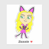 Chibi-Mädchen Aufkleber (Blatt)