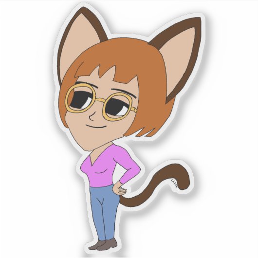 Chibi-Mädchen Aufkleber (Vorderseite)