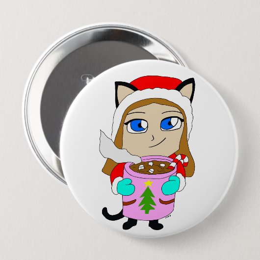 Chibi-Mädchen Button (Vorne & Hinten)