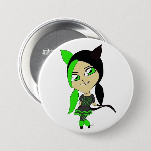 Chibi-Mädchen Button (Vorne & Hinten)
