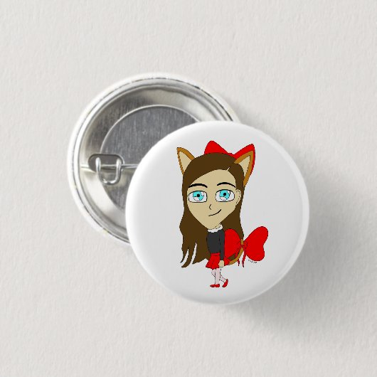 Chibi-Mädchen Button (Vorne & Hinten)