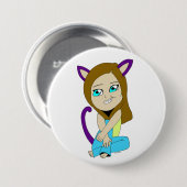 Chibi-Mädchen Button (Vorne & Hinten)