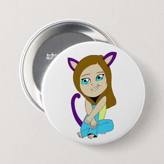 Chibi-Mädchen Button (Vorne & Hinten)