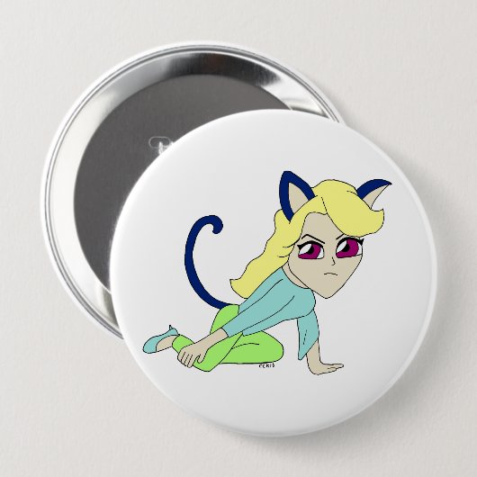 Chibi-Mädchen Button (Vorne & Hinten)