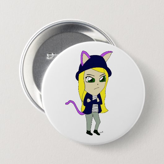 Chibi-Mädchen Button (Vorne & Hinten)