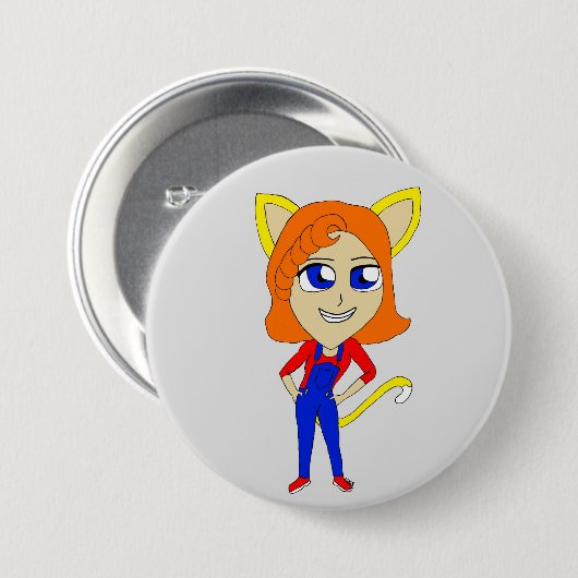 Chibi-Mädchen Button (Vorne & Hinten)