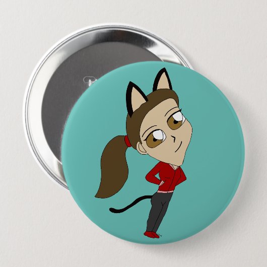 Chibi-Mädchen Button (Vorne & Hinten)
