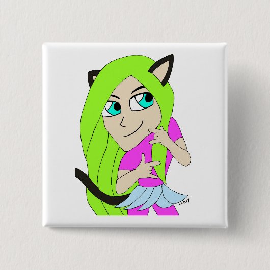 Chibi-Mädchen Button (Vorderseite)