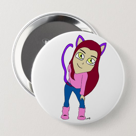 Chibi-Mädchen Button (Vorne & Hinten)