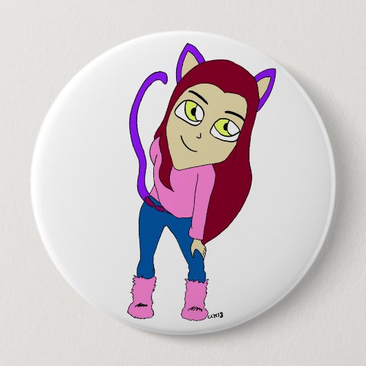 Chibi-Mädchen Button (Vorderseite)
