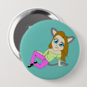 Chibi-Mädchen Button (Vorne & Hinten)
