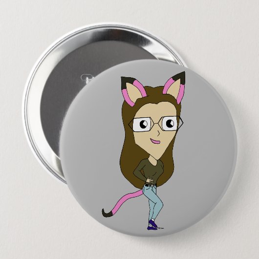 Chibi-Mädchen Button (Vorne & Hinten)